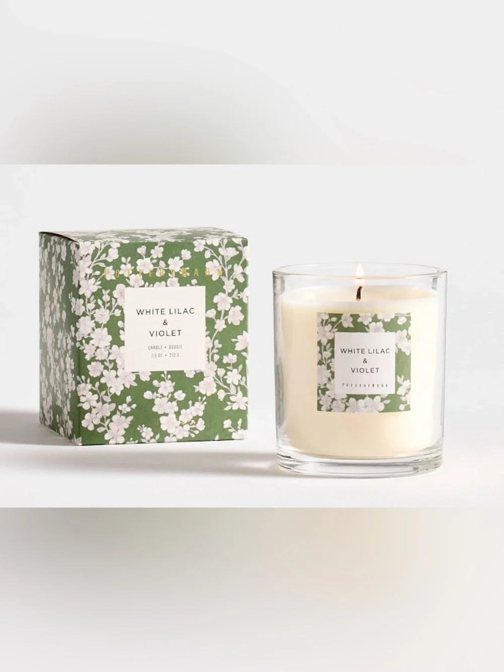 Pottery Barn White Lilac & Violet Candle - 7.5 oz.